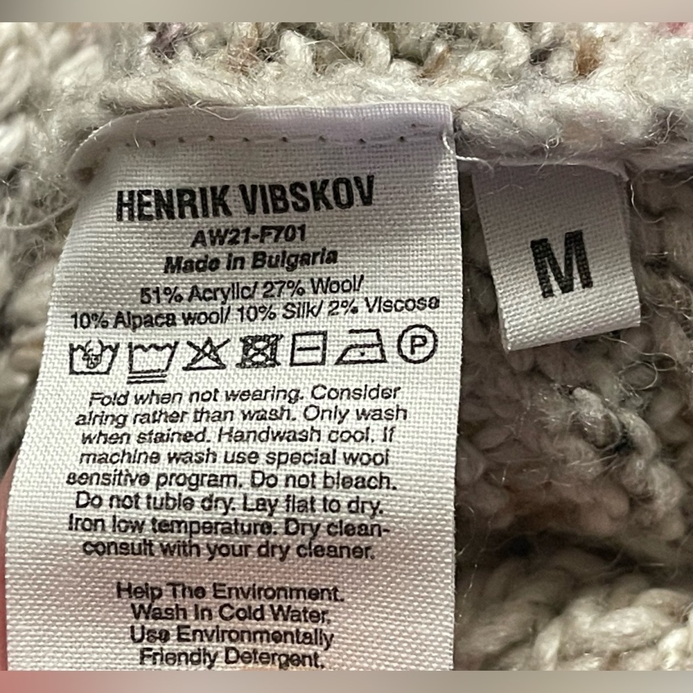 Henrik Vibskov AW21 Cropped Bat Sweater | Designer Scandi Style Chunky Knit  M - Picture 11 of 12